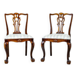 Pair of Vintage Chairs Veneered with Walnut, 1950s