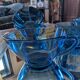 8 lagoon blue cups – 1970s, retro shine