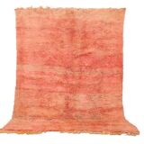 Tapis marocain vintage fait main 196 x 280 cm - Tapis marocain couleur pêche - Berbère