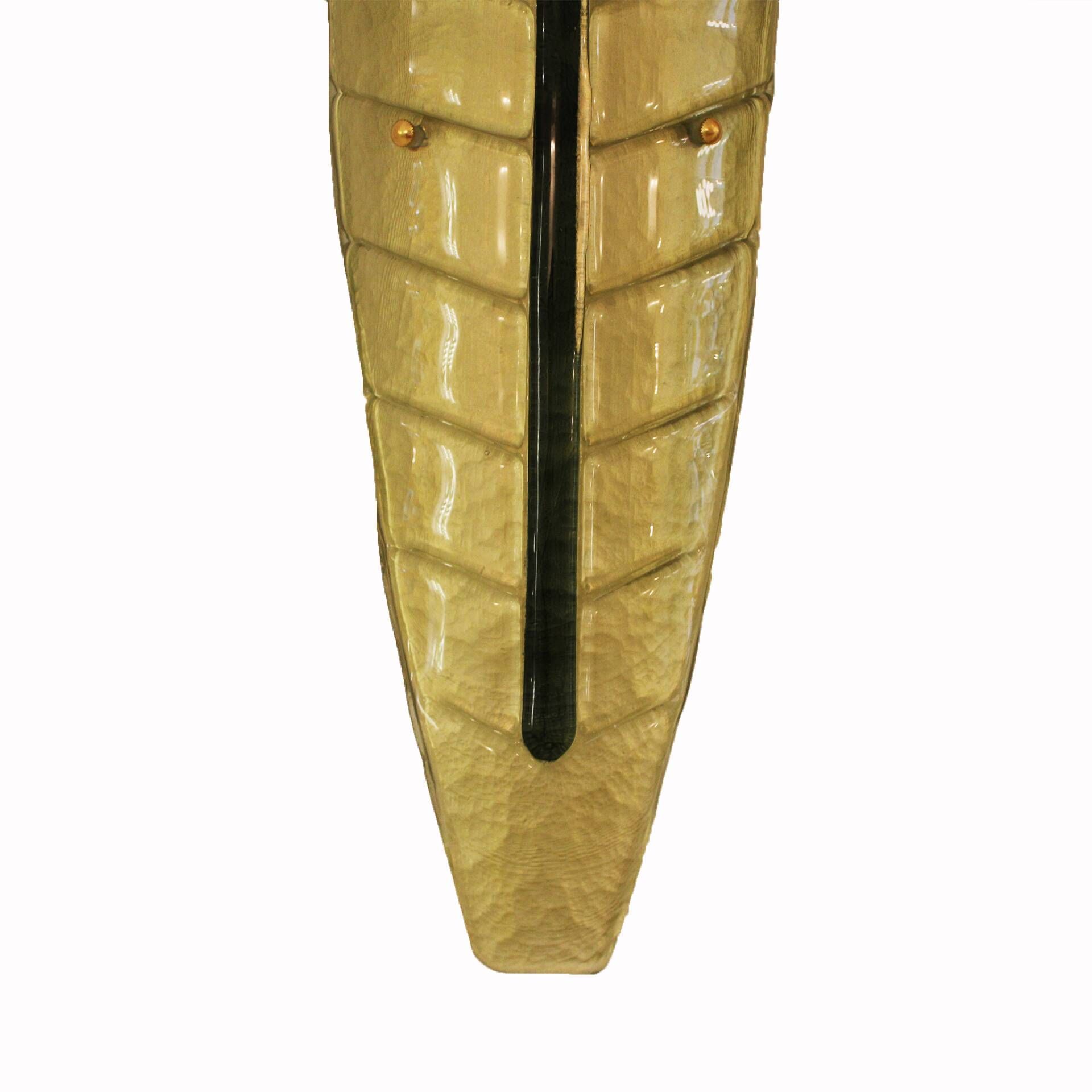 Pair of Green Murano Glass Leaf Wall Sconces, Italy 1990s