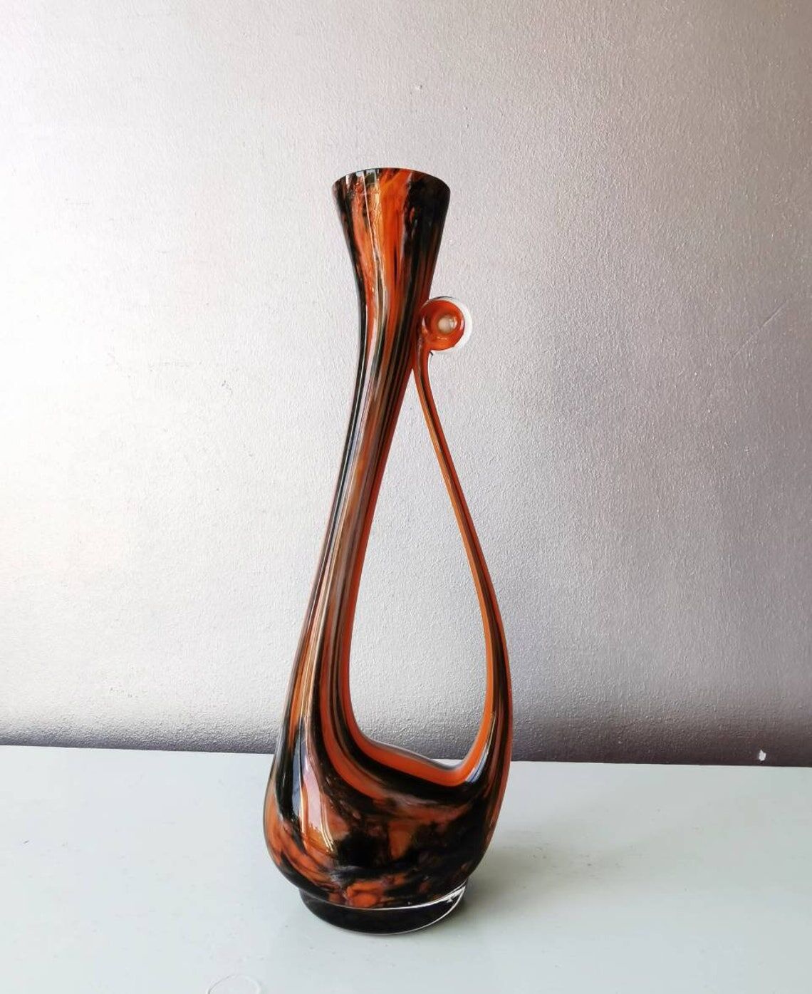 Vintage glass vase 70s