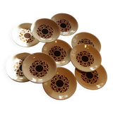 Lot of 10 vintage flat plates from the GIEN factory