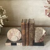 asymmetrical marble Art Deco bookends
