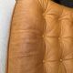 Leather and wood armchairs 70s