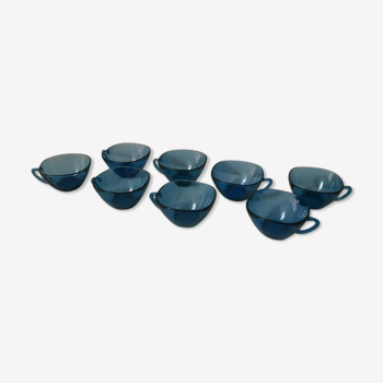 Lot de 8 tasses bleues Vereco