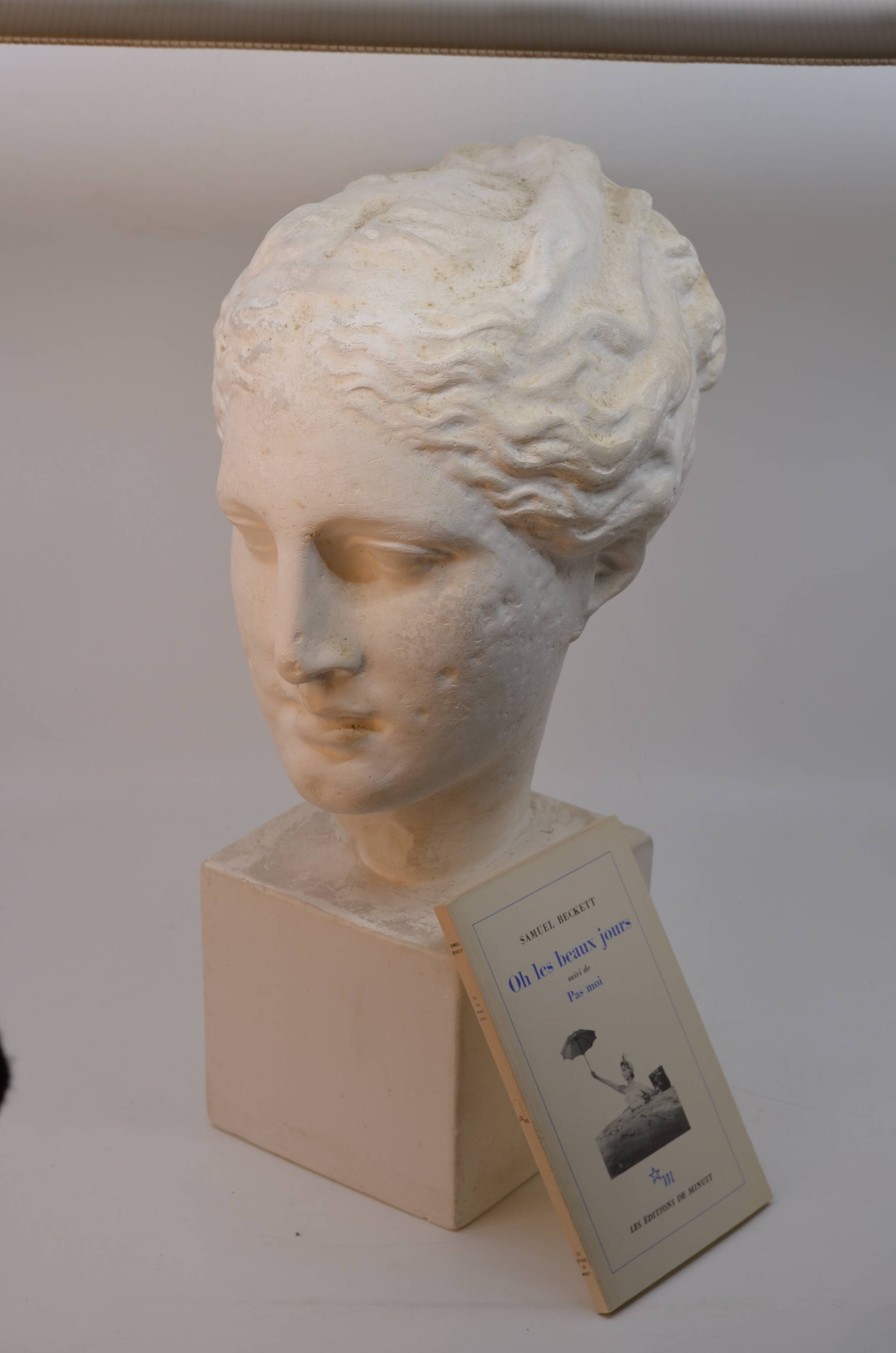 Female plaster head – antique style – decorative bust 43 cm