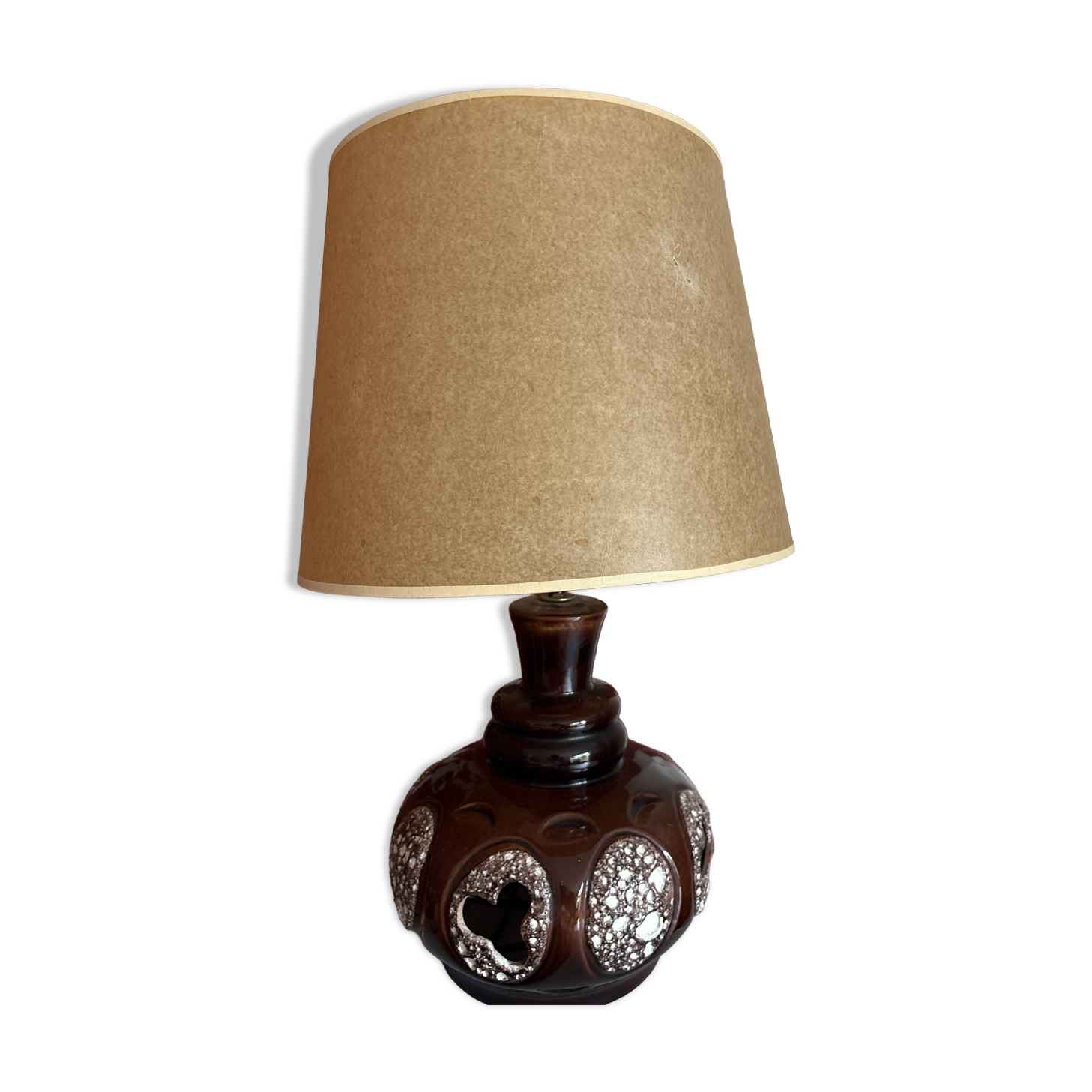 Vintage brown ceramic lamp