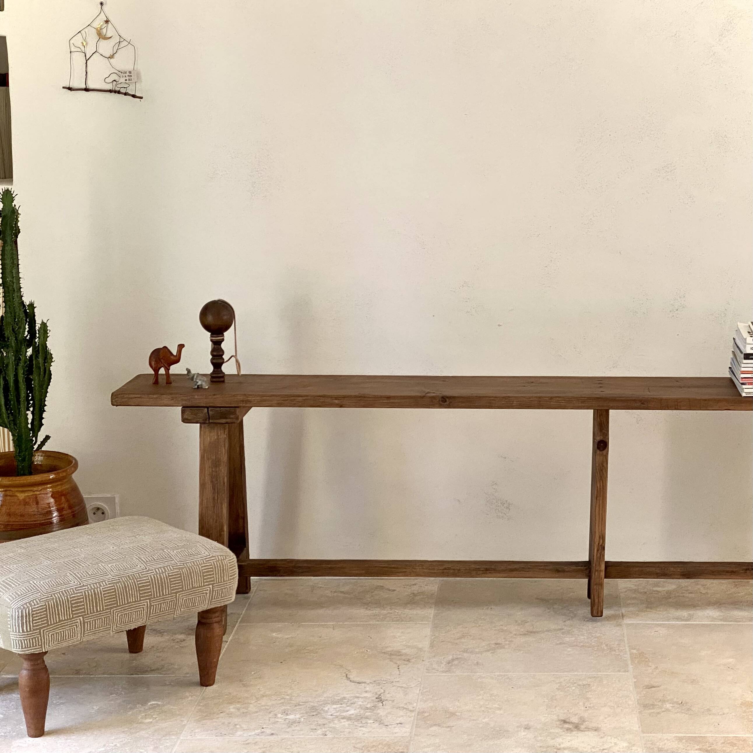 Antique farmhouse bench in solid wood – 19th century