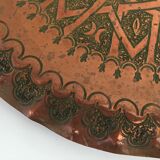 Artisanal oriental copper tray