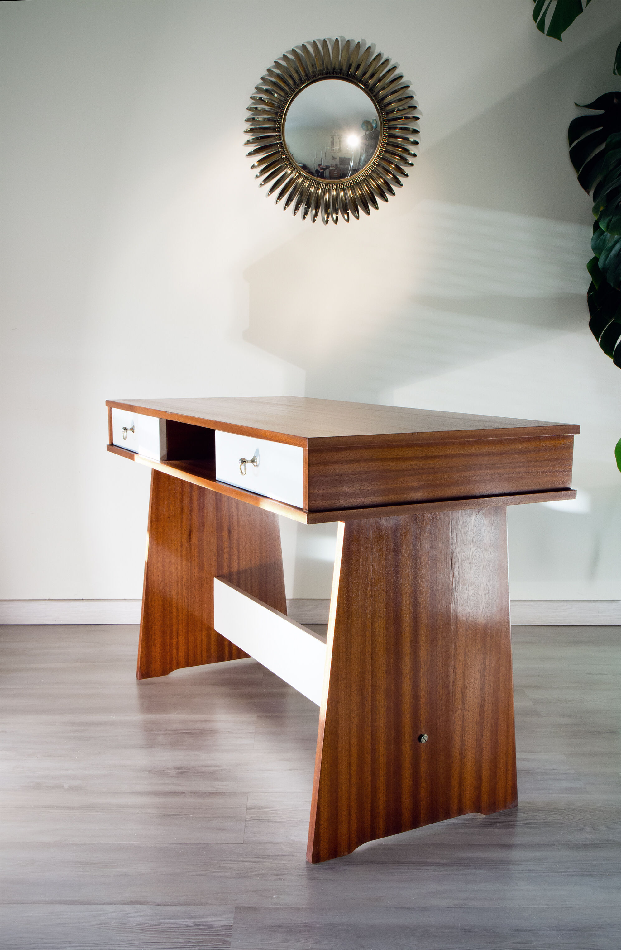 Office 70s mahogany and white