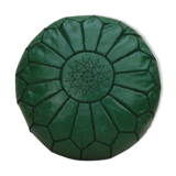 Pouf marocain en cuir vert