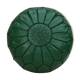 Pouf marocain en cuir vert