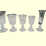 Set of 40 La Rochère Amitier crystal glasses from the 19th century + 8 replacements