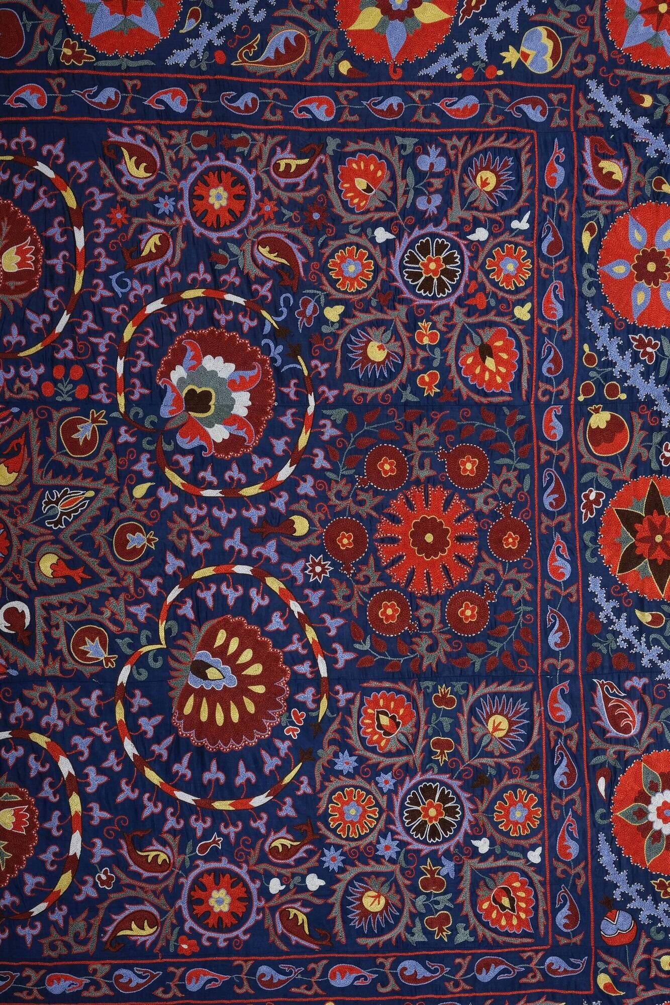 Vintage hand-embroidered tribal tapestry 245x303 cm