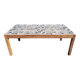 Table à manger en teck avec plateau illustré