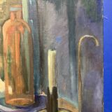 Leray, "In Front of the Window", fauvist still life, oil on canvas