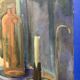 Leray, "In Front of the Window", fauvist still life, oil on canvas