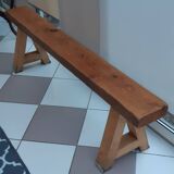 Solid wood bench