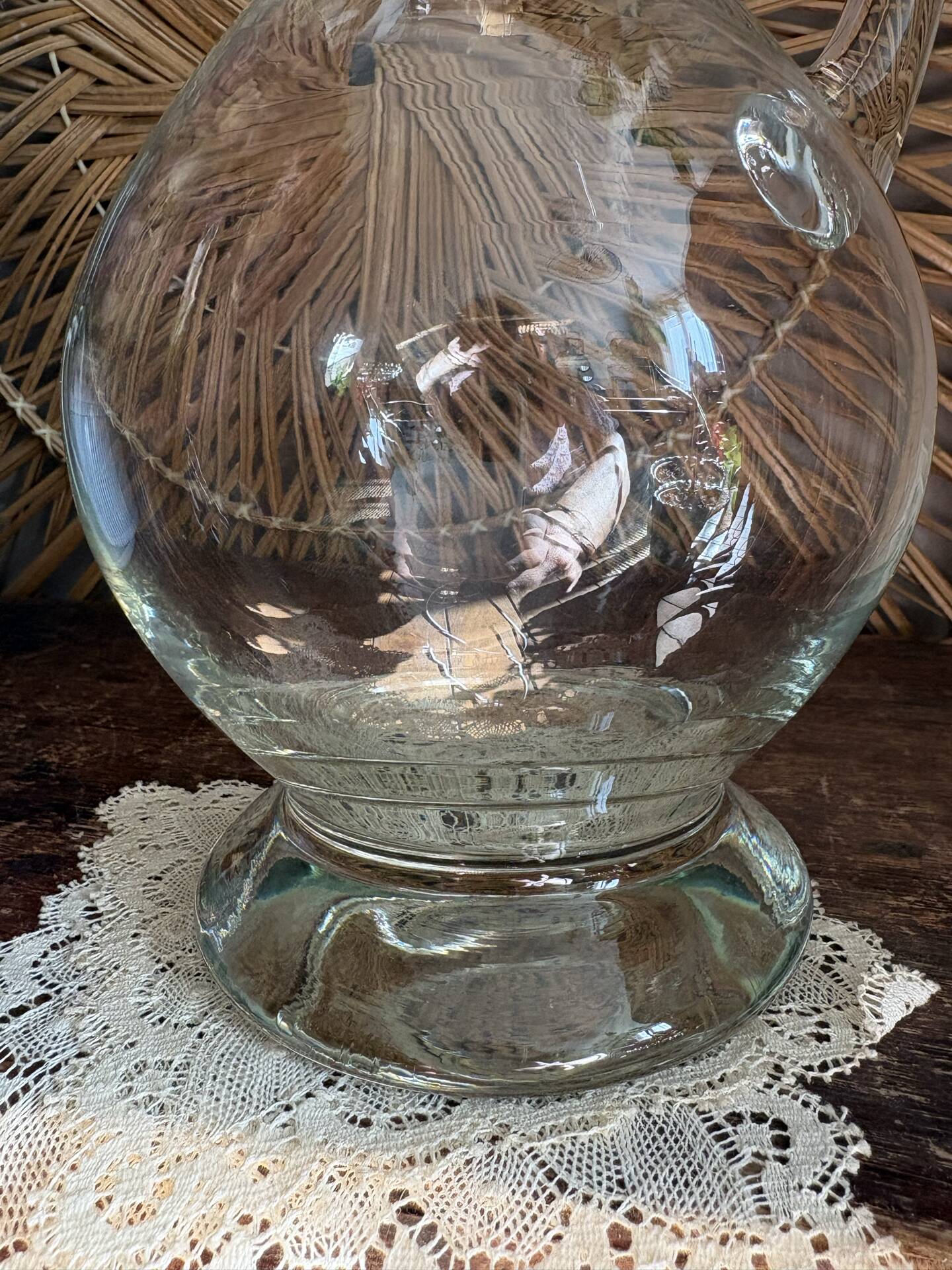 Ancienne carafe en cristal à décanter à vin