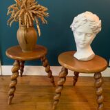 Pair of low tripod stools