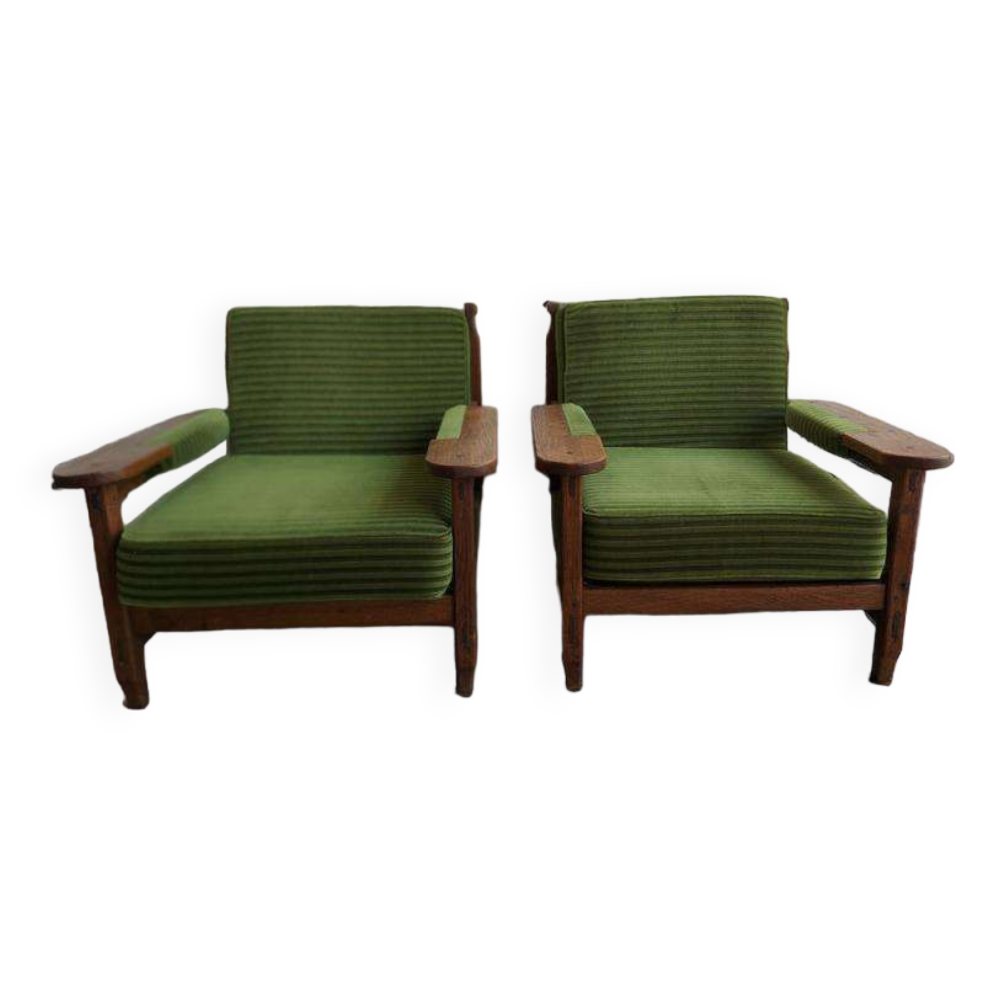 Ensemble de 2 sièges simples / fauteuils / sièges club vintage