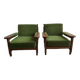 Ensemble de 2 sièges simples / fauteuils / sièges club vintage