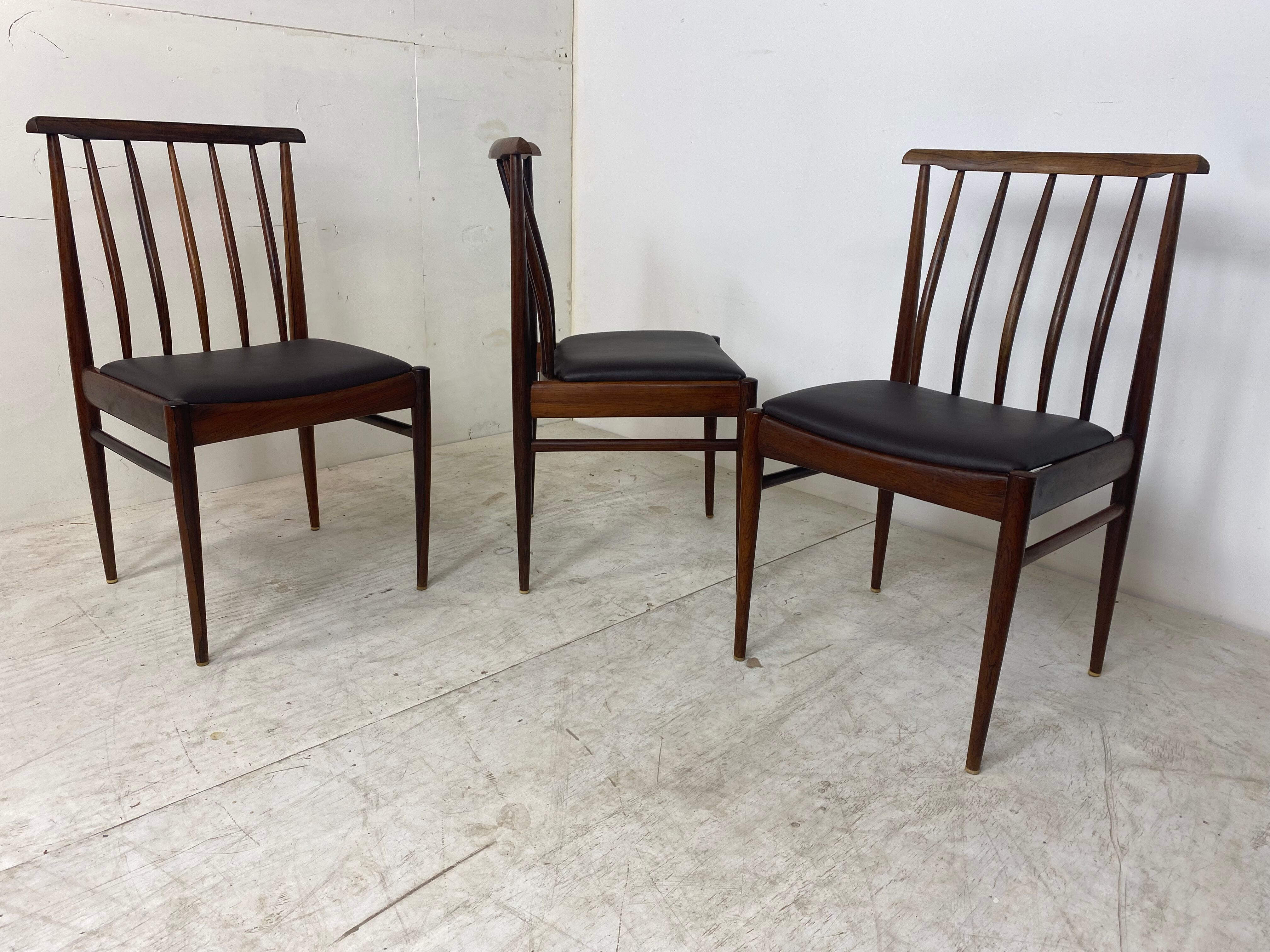 Chaises de salle à manger scandinaves, années 1960, Ensemble de 3