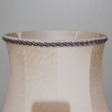 Ceramic lamp with Asian decoration with matching lampshade.