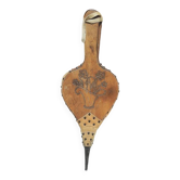 Ancien soufflet en bois et cuir – panier de fleurs