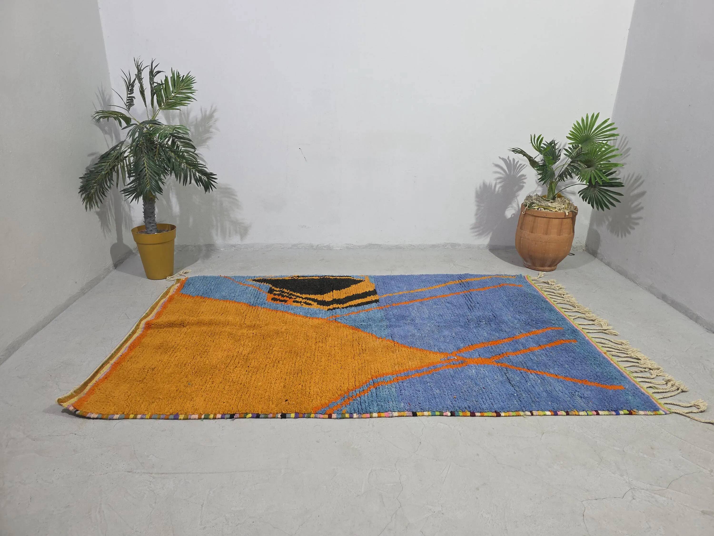 Handmade natural Berber rug 2.5x1.5 m