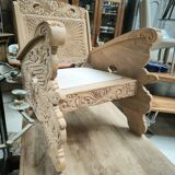 Colonial teak armchair from Ceylon