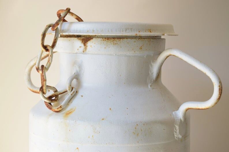 1940s white milk can