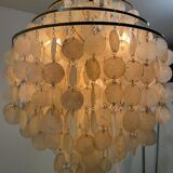 Large mother-of-pearl chandelier Verner Panton style, 1960s