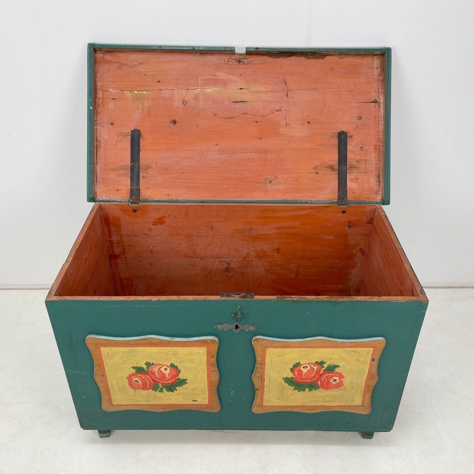 19th Century Hand Painted Chest or Floor Trunk