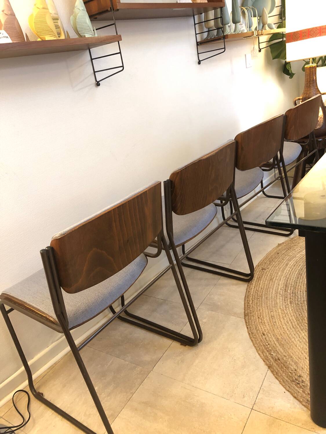 4 Scandinavian walnut chairs, 1970