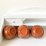 Vintage terracotta bowls decorated flowers