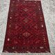 Vintage hand-knotted Kunduz rug, natural dyes, 1940s.