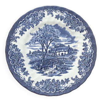 Dessert plate, in Churchill's English blue earthenware