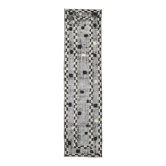 Black & beige turkish runner rug 72x284cm