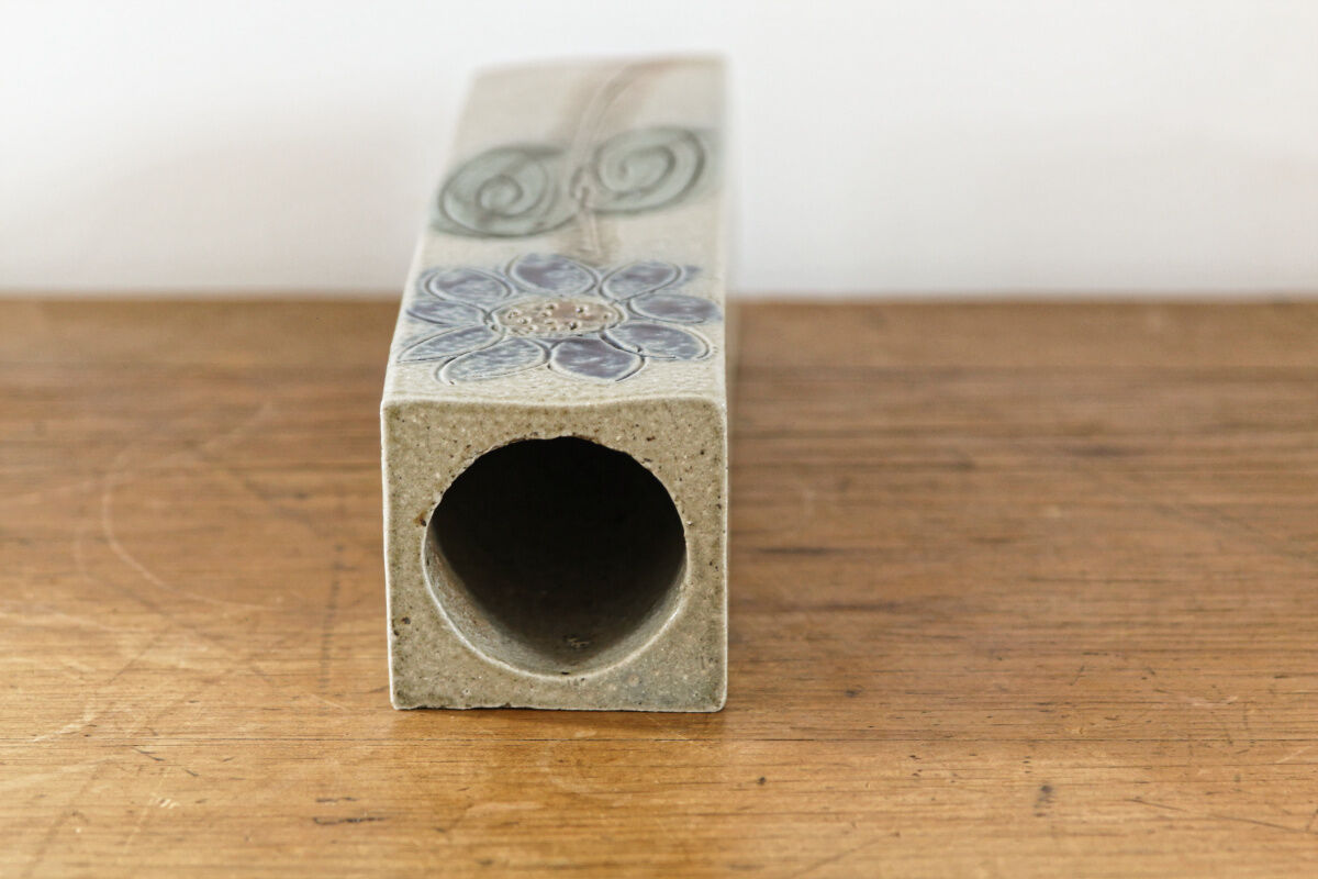 Vintage vase in sandstone, signed