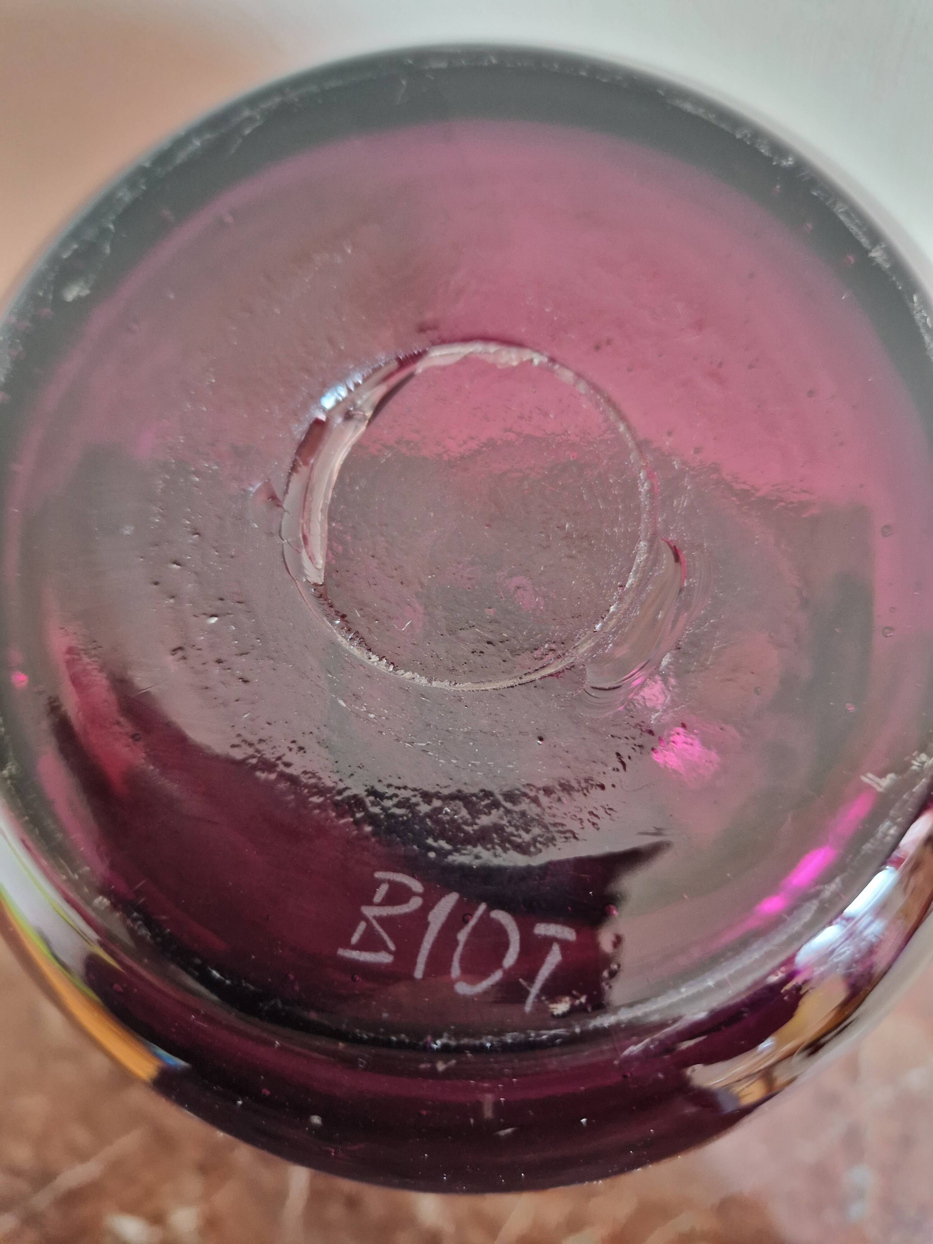 Amethyst blown glass bubble ice carafe Biot