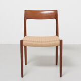 6 seagrass dining chairs by Niels Otto Møller
