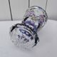Vase en cristal de Bohème, décor floral peint et émaillé