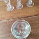 Set of 6 antique glasses known as "false bottom" glasses.