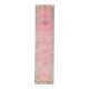 Vintage Turkish Oushak handmade wool cotton pink runner rug 82x346