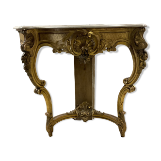 Nineteenth console in gilded wood