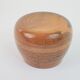 Petit pot en céramique tourné orange et marron