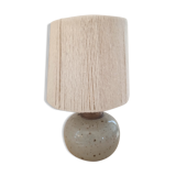 Vintage enamelled stoneware lamp with rope lampshade
