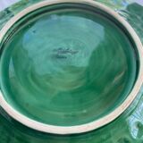 Large emerald green glazed earthenware bowl – Sarreguemines