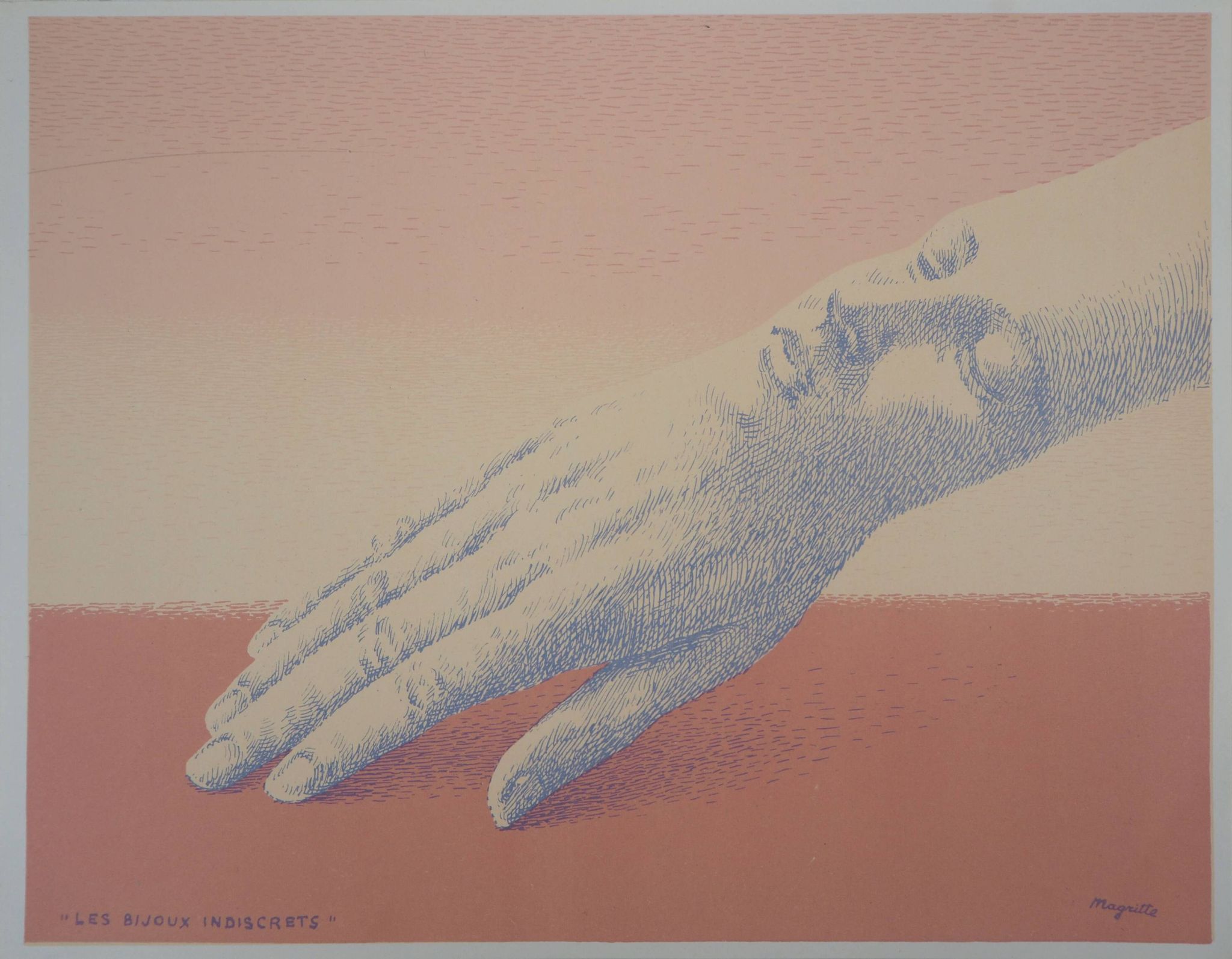 René magritte: the indiscreet jewels - original signed lithograph